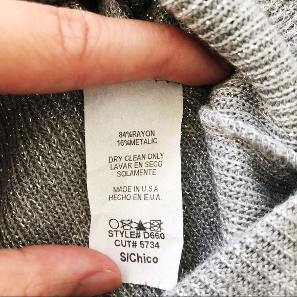 Gray and silver knit tunic. Size small - Picture 4 of 8
